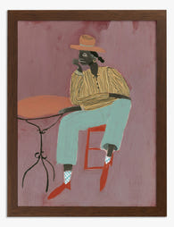 Café Daydreamer Art Print - Brown