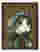 Floral Scarf Cat Portrait Art Print - Brown