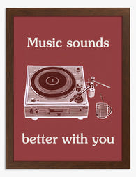 Better With You: Retro Vibes Art Print - Brown