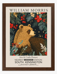 William Morris Winter Bear Art Print - Brown