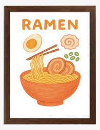 Cozy Ramen Delight Art Print - Brown