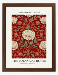 Red Heritage Botanical Art Print Brown