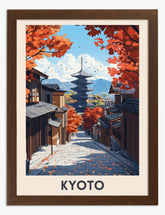 Kyoto Autumn Escape Art Print - Brown