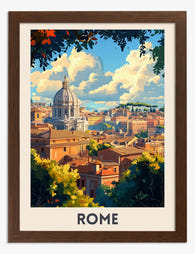 Enchanting Rome Vista Art Print - Brown
