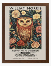 William Morris Owl Charm Art Print - Brown