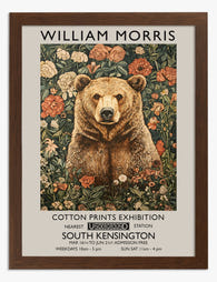 Bear & Blooms by Morris Art Print - Brown