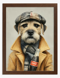 Dapper Terrier Delight Art Print - Brown