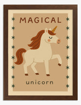 Enchanted Unicorn Art Print - Brown