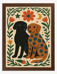 Impression artistique de compagnons canins ludiques