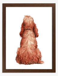 Fluffy Cocker Spaniel Portrait Art Print Brown