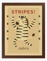 Playful Zebra Stripes Art Print Brown