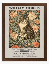 Morris Cat Garden Art Print - Brown