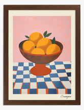 Citrus Charm Still Life Art Print - Brown