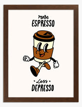 Espresso Energy Boost Art Print - Brown