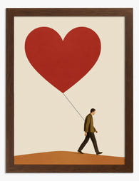 Hearts Journey Art Print Brown