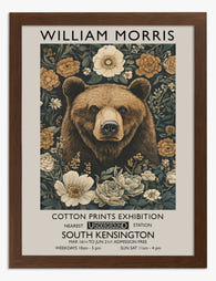Wild Floral Bear Art Print - Brown