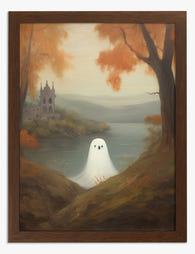 Spooky Autumn Glow Art Print - Brown