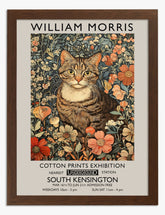 Morris Cat Floral Art Print - Brown