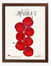 Santa Rosa Plums Art Print Brown Frame