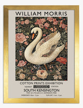 Swan Elegance by Morris Art Print - Gold