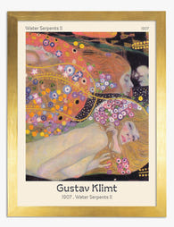 Water Serpents II by Gustav Klimt Art Print - Gold