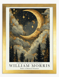 William Morris Moonlit Night Art Print - Gold