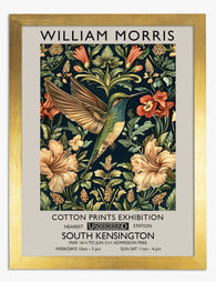 Morris Hummingbird Elegance Art Print - Gold
