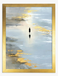 Golden Reflections Walk Art Print - Gold