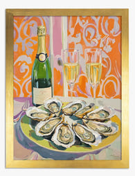 Matisse Style Oysters & Bubbly Art Print - Gold