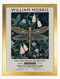 Morris Dragonfly Elegance Art Print - Gold
