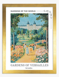Versailles Garden Stroll Art Print - Gold