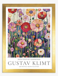 Klimts Vibrant Blossoms Art Print - Gold