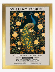 Morris Peacock Elegance Art Print - Gold