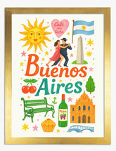 Buenos Aires Vibes Art Print - Gold