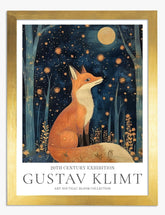 Klimts Fox Twilight Art Print - Gold