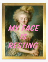 Resting Face Elegance Art Print Gold