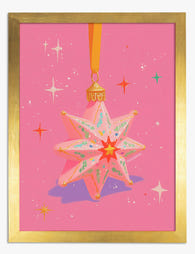 Holiday Star Ornament Art Print - Gold