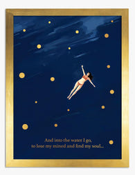 Into the Water Gold Foil Art Print Gold