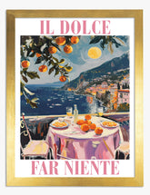 Sicilian Sunset Dining Art Print - Gold