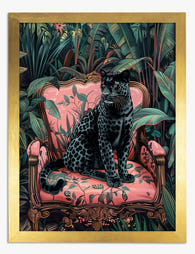 Jungle Majesty Leopard Art Print - Gold