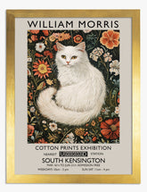 William Morris Cat Art Print - Gold