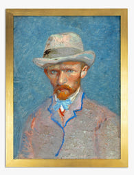 Van Goghs Straw Hat Charm Art Print - Gold