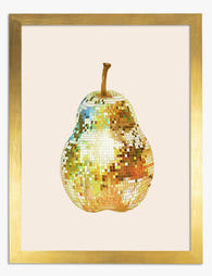 Disco Pear Delight Art Print - Gold