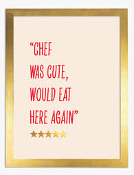 Chef Review Gold Foil Art Print Gold