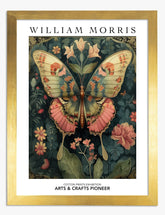 William Morris Butterfly Art Print - Gold