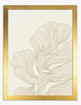 Flowing Botanical Lines Art Print - Gold