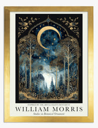 Moonlit Forest by William Morris Art Print - Gold