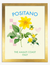 Positano Floral Delight Art Print - Gold