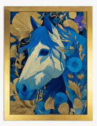 Blue Equinox Horse Art Print Gold