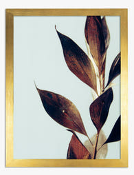 Golden Serenity Leaves Art Print - Gold